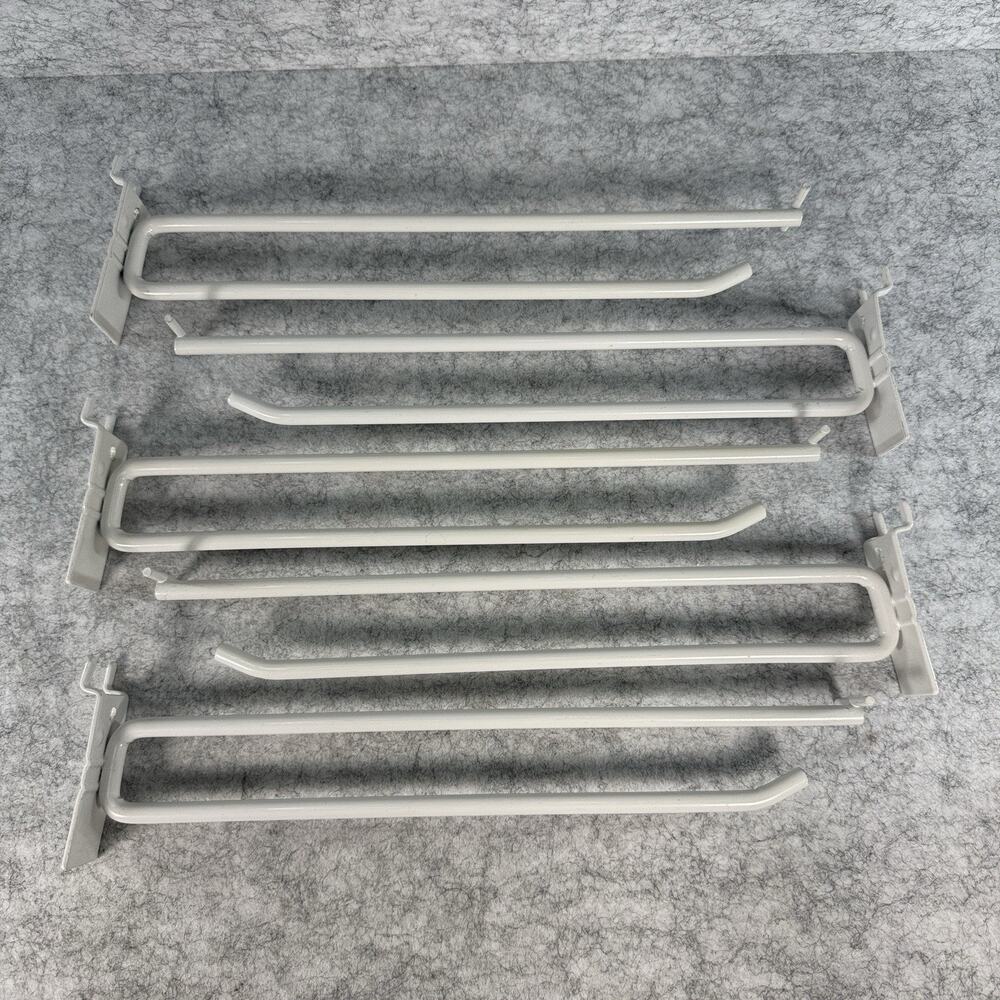 12" Heavy Duty White Slatwall Scanner Hooks Set of 5 Retail Display Peg Pegboard